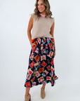 FRNCH Timbres Stamp Print Maxi Skirt