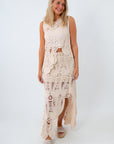 Calypso Cream Asymmetrical Crochet Set