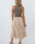 statement midi skirt, fall midi skirt, neutral midi skirts