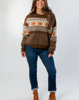 Chocolate Jacquard Pumpkin Sweater