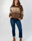 Chocolate Jacquard Pumpkin Sweater