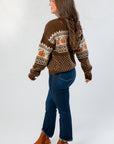 Chocolate Jacquard Pumpkin Sweater