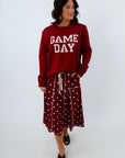 Game Day Garnet Knit Sweater