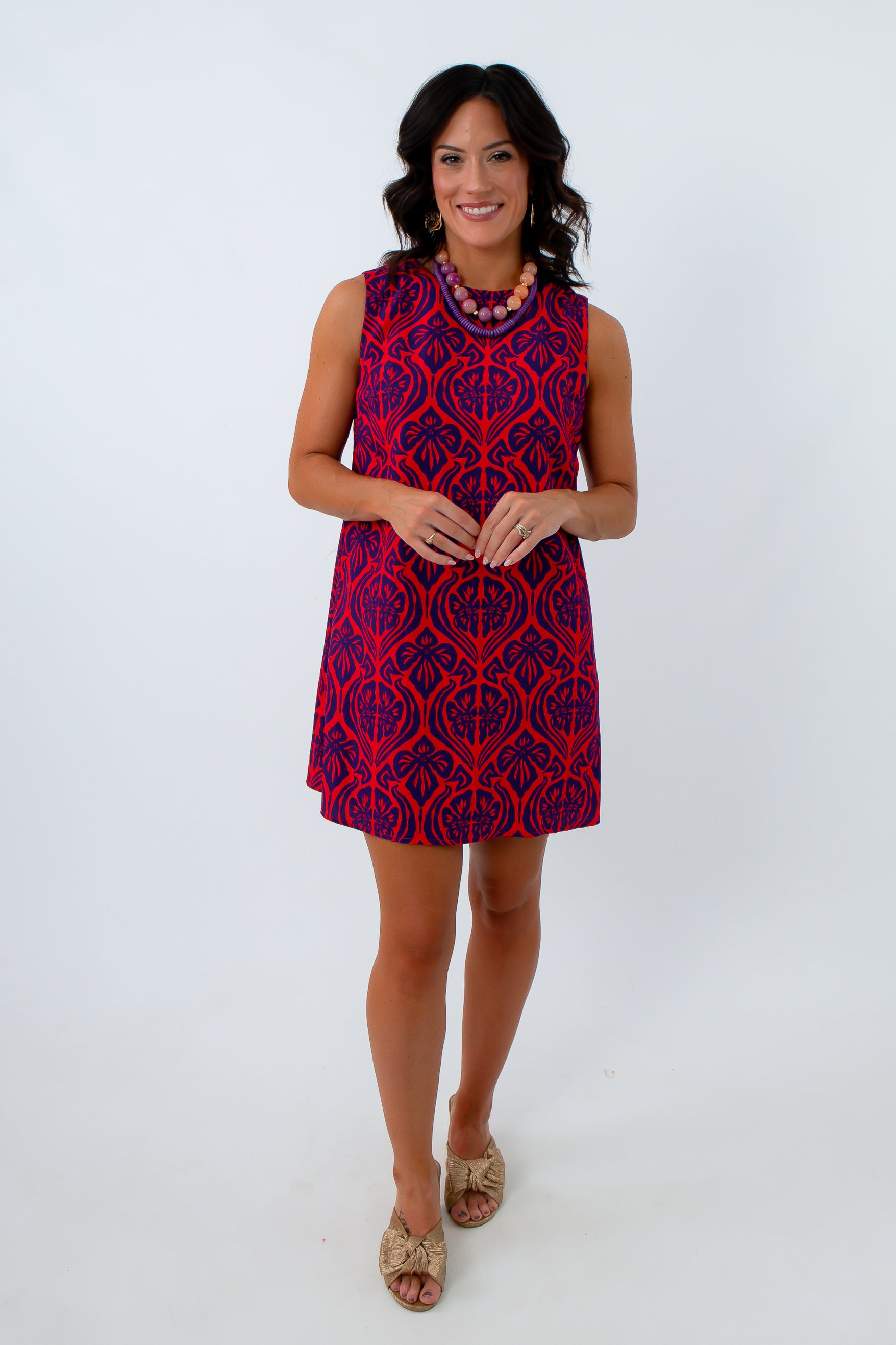 Optical Illusion Botanical Patterned Dress