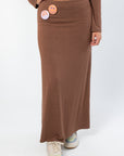Z Supply Brown Demure Maxi Skirt