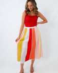 Sherbet Stripe Scalloped Colorblock Skirt