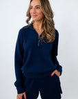 Spanx AirEssentials Timeless Navy Half Zip