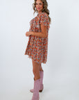 Show Me Your Mumu dress, casual fall dress, short sleeve floral dress, short sleeve mini dress, short sleeve fall dress