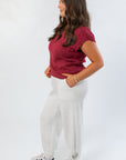 Tiffany Sleeveless Sangria Ribbed Knit Top