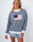 USA flag sweatshirt women