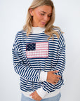 Star-Spangled Nights American Flag Mockneck Sweatshirt