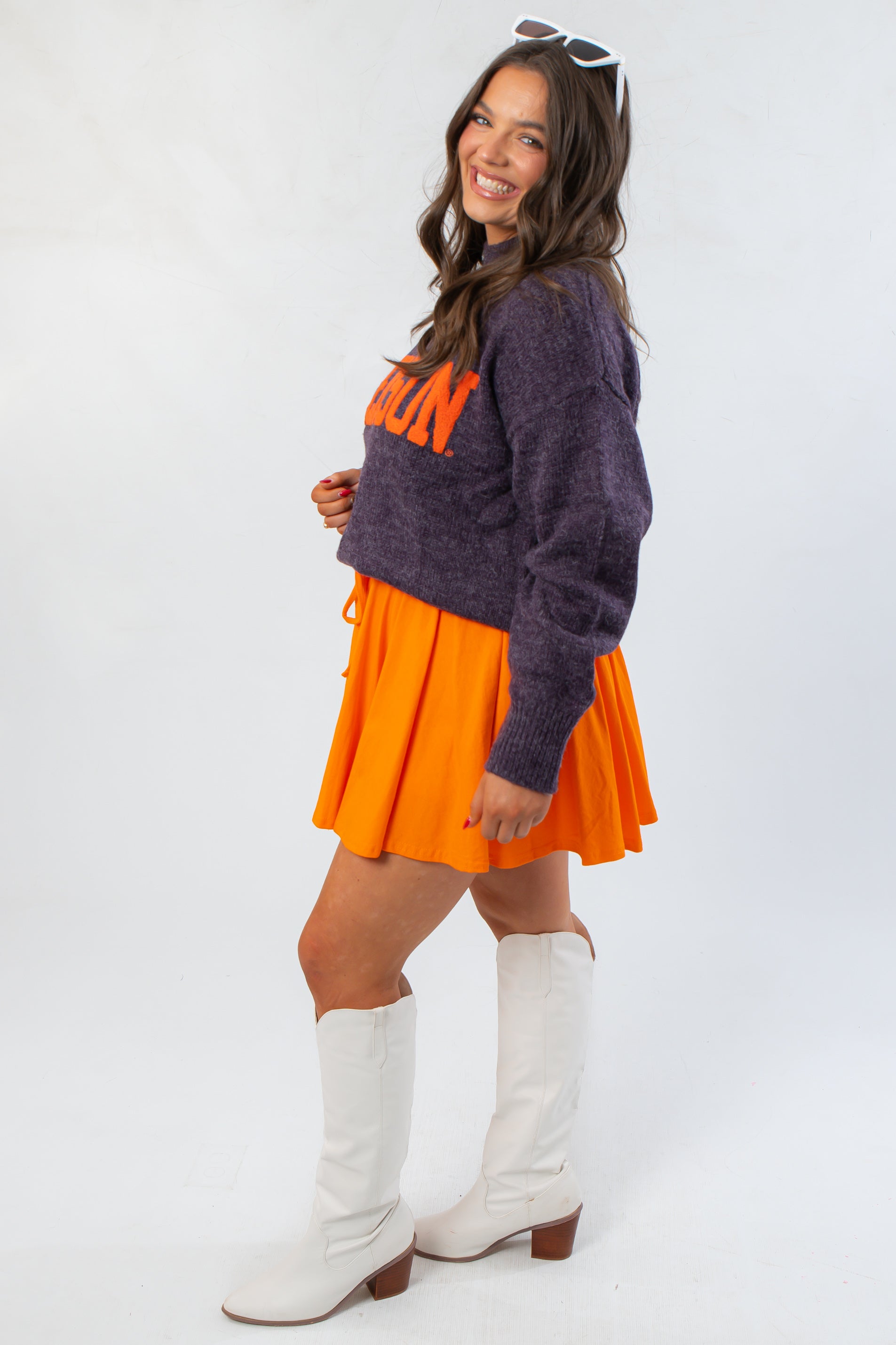 Clemson Varsity Purple Turtleneck Sweater