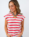 red and white sequin sweater for the 4th of july