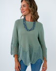Same Wavelength Sage Green Knit Top