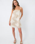 White Magnolia Floral Mesh Mini Dress for summer occasions