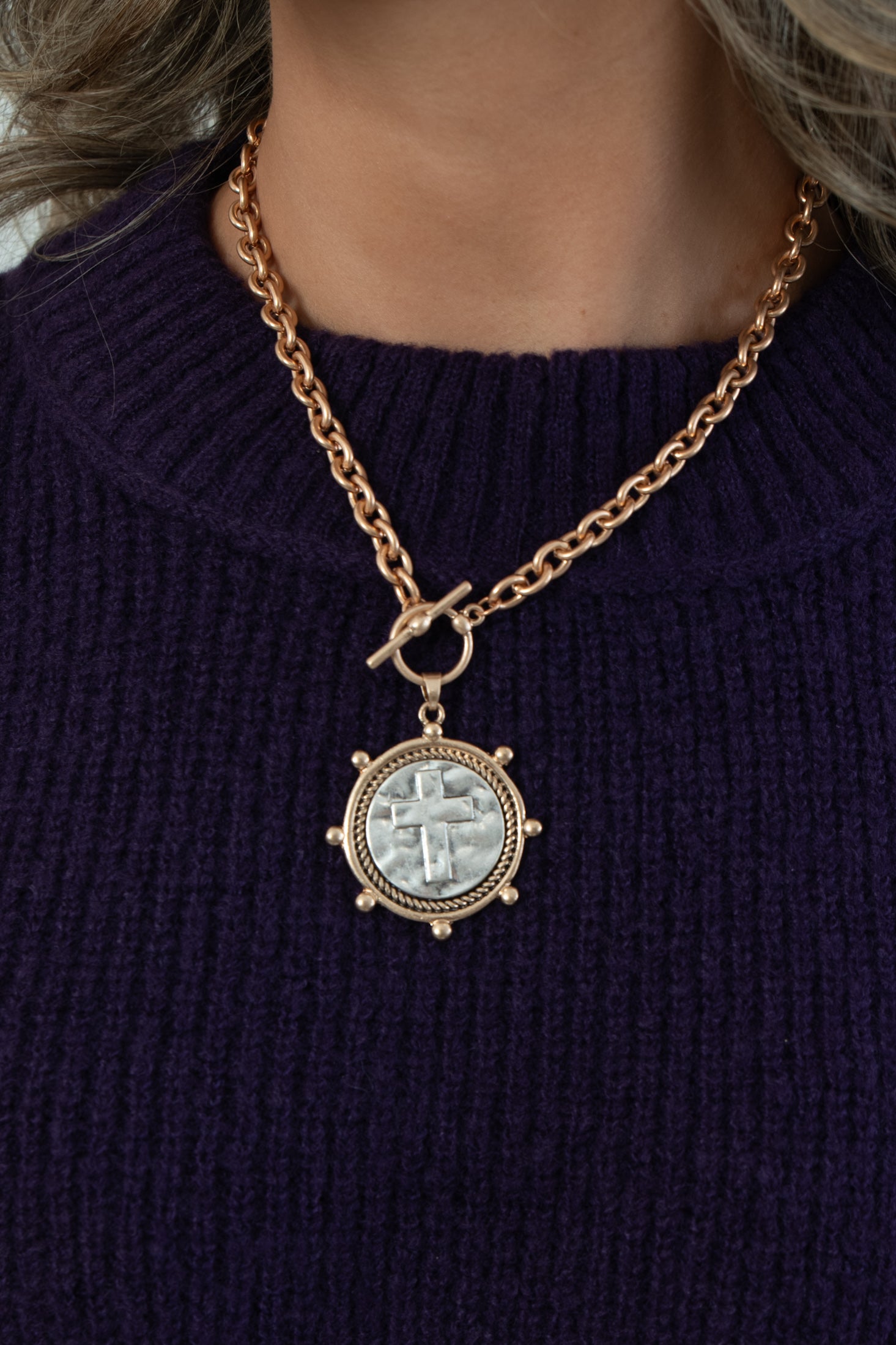 Timeless Grace Stamped Cross Necklace