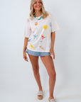 seafood cocktail printed t-shirt for women