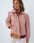 Chloe Blush Gathered Lightweight Jacket