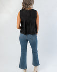 Charlene Black Pintuck Sleeveless Blouse