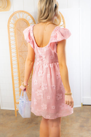 Daisy Pink Floral Babydoll Dress-Very J-L. Mae Boutique