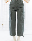 Daze Grass Cadet Cargo High Rise Cinch Hem-Bottoms-Daze Denim-L. Mae Boutique & Wild Mabel Clothing