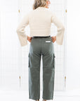 Daze Grass Cadet Cargo High Rise Cinch Hem-Bottoms-Daze Denim-L. Mae Boutique & Wild Mabel Clothing