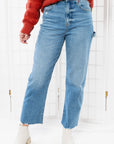Daze Sundaze Utility Crop Straight Leg Jeans-Bottoms-Daze Denim-L. Mae Boutique & Wild Mabel Clothing