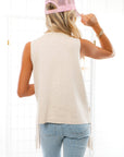 Diamond in the Rough Suede Fringe Rhinestone Vest-Outerwear-Vocal-L. Mae Boutique & Wild Mabel Clothing