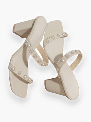 Down the Aisle Pearl Strap Block Heel-Oasis Society-L. Mae Boutique