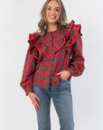 Woodland Red Tartan Collared Blouse