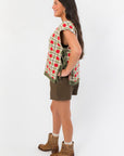 Holiday Spirit Green Plaid Sweater Vest