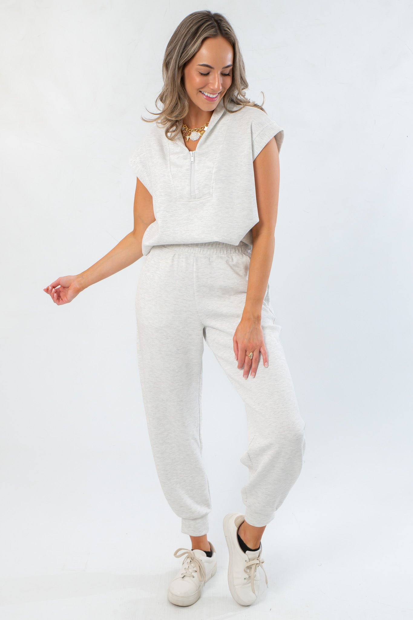Back In Action Heather Grey Sleeveless Top