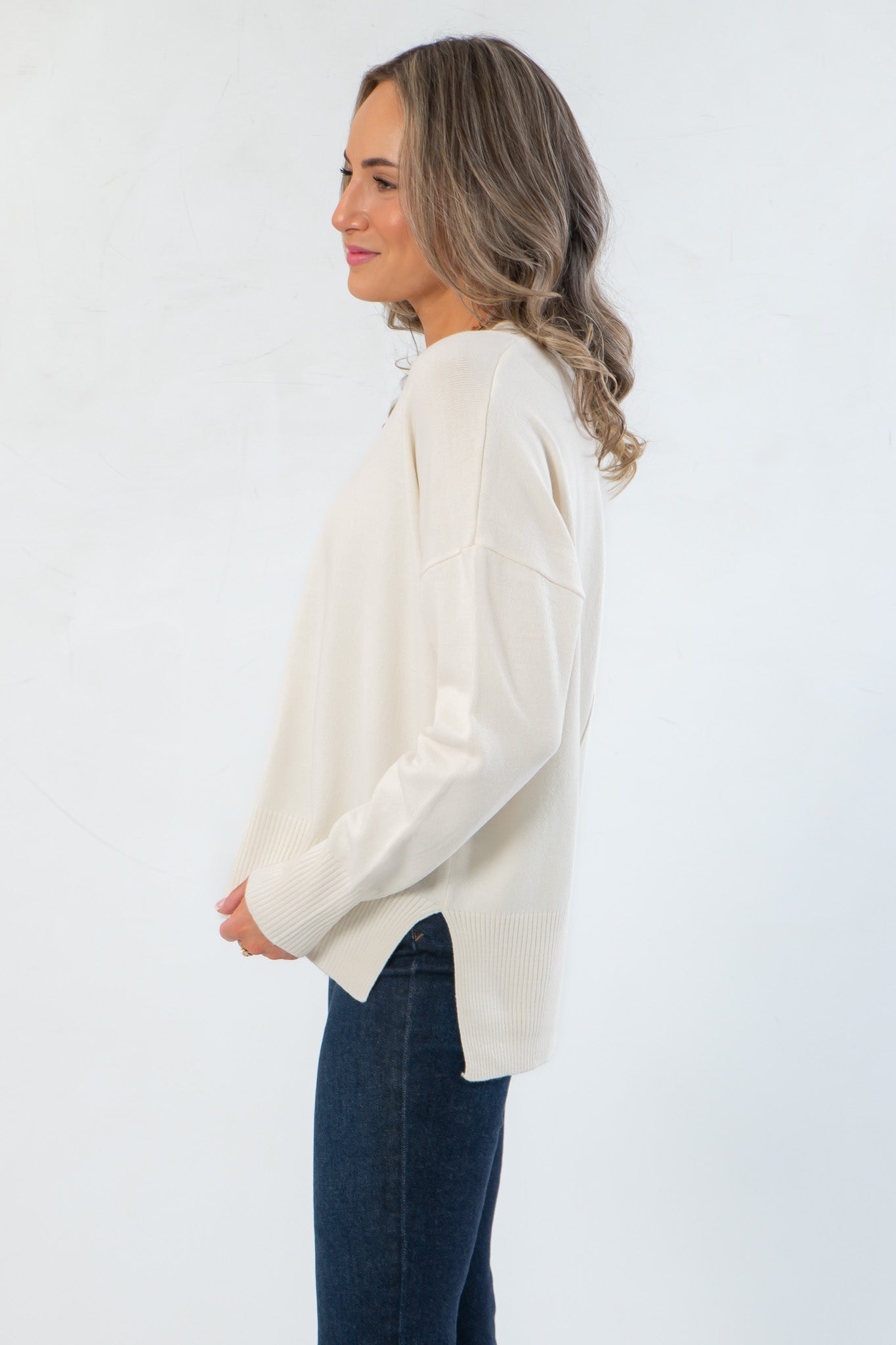 Cream Long Sleeve Sweater