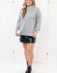 Easy to Love Silver Mock Neck Bell Sleeve Sweater-Tops-Fate-L. Mae Boutique & Wild Mabel Clothing