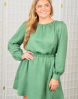 Emerald Eyes Mini Dress-Dresses-Lost and Wander-L. Mae Boutique & Wild Mabel Clothing