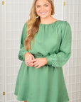 Emerald Eyes Mini Dress-Dresses-Lost and Wander-L. Mae Boutique & Wild Mabel Clothing