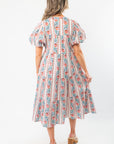 THML Pink & Cream Floral Print Midi Dress
