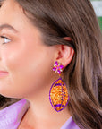 Field of Dreams Orange Glitter Football Earrings-Jewelry-Golden Stella-L. Mae Boutique & Wild Mabel Clothing