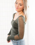 Free People Emerald Night After Night Long Sleeve Top-Tops-Free People-L. Mae Boutique & Wild Mabel Clothing