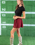 Gamecock Pride Garnet Skort-Bottoms-She + Sky-L. Mae Boutique & Wild Mabel Clothing