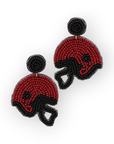 Garnet & Black Football Helmet Earrings-Jewelry-Golden Stella-L. Mae Boutique & Wild Mabel Clothing