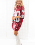 Garnet Sequin Jersey Dress-Dresses-WHY Dress-L. Mae Boutique & Wild Mabel Clothing