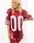 Garnet Sequin Jersey Dress-Dresses-WHY Dress-L. Mae Boutique & Wild Mabel Clothing