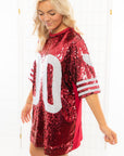 Garnet Sequin Jersey Dress-Dresses-WHY Dress-L. Mae Boutique & Wild Mabel Clothing