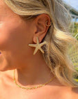 Gold Starfish Statement Stud Earrings-Jewelry-Golden Stella-L. Mae Boutique & Wild Mabel Clothing