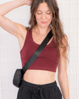 Good Times Maroon Ribbed Cropped Tank-Tops-Signature8-L. Mae Boutique & Wild Mabel Clothing