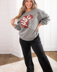 Grey USC Helmet Sweatshirt-Tops-Ever Ashton the Label-L. Mae Boutique & Wild Mabel Clothing