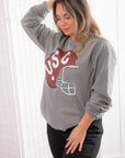 Grey USC Helmet Sweatshirt-Tops-Ever Ashton the Label-L. Mae Boutique & Wild Mabel Clothing