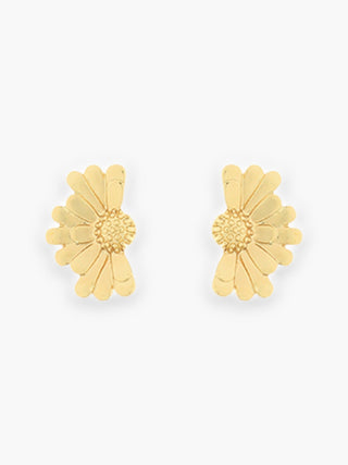 Half & Half Gold Flower Earrings-Golden Stella-L. Mae Boutique