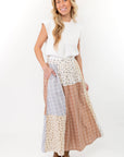 Hattie Patchwork Ivory Maxi Skirt-Bottoms-Polagram-L. Mae Boutique & Wild Mabel Clothing